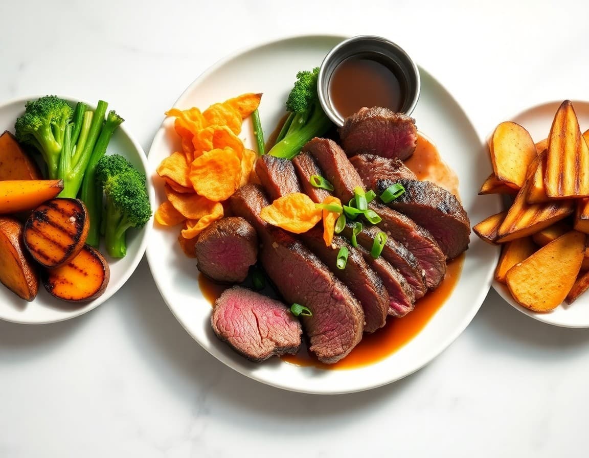 Pan-Seared Sirloin with Kumara Wedges